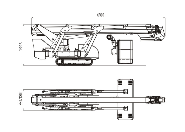 rysunek techniczny podnośnika TSJ25